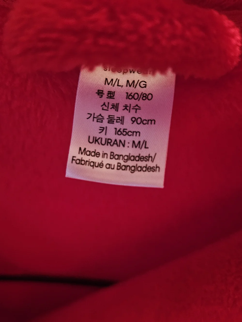 Calvin Klein Plush Red Bathrobe with Shawl Collar
